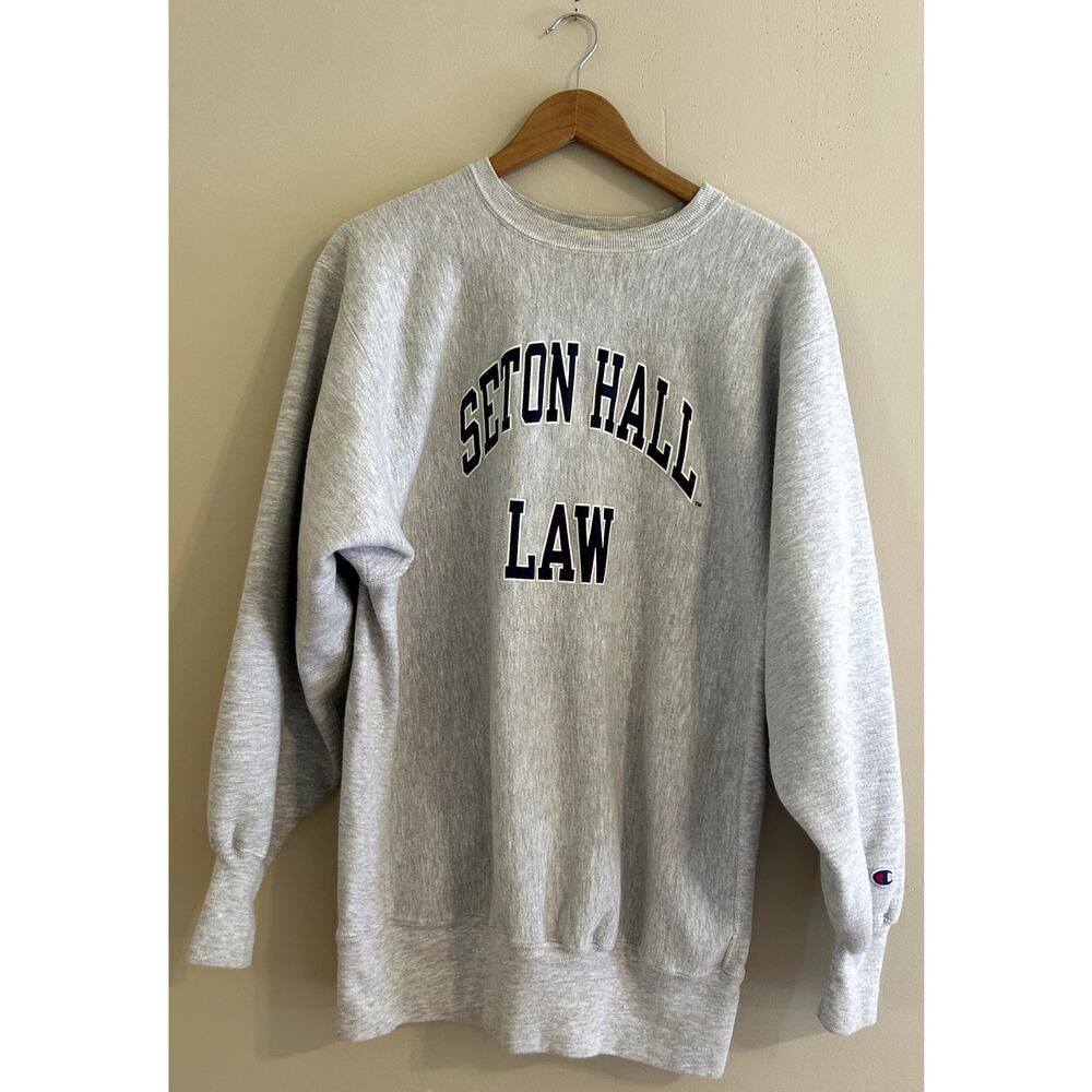 Vintage 90s Seton Hall Law School Champion Reverse Weave Crewneck Mens XXL